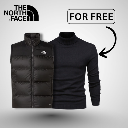 TNF Gilet Doudoune 700-Fill avec Col Roulé Offert